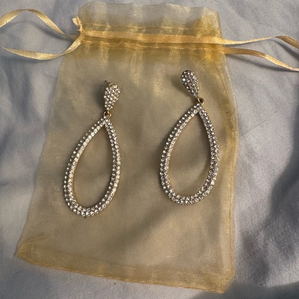 NWOT Rhinestone type earrings never worn